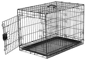 Durable Foldable Metal Wire Dog Crate, Black