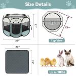 Siedihit Portable Dog Playpen with Washable Pad