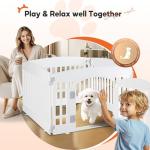 4-Panel Folding Dog Playpen with Door, 24”