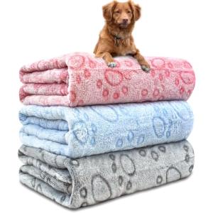 3 Pack Washable Soft Dog Blankets for Small Pets