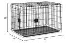 36" Foldable Metal Dog Crate for Medium Breeds