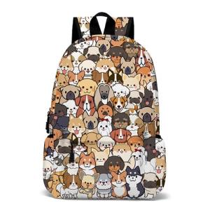 Funny Dog School Backpack for Kids - 17 Inch