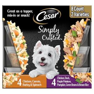 Cesar Wet Dog Food Toppers Variety Pack, 8 Count