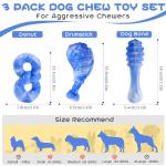 WinTour Indestructible Dog Chew Toys, 3 Pack