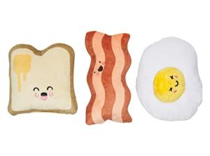 Fun Breakfast Squeaky Dog Toy Set of 3