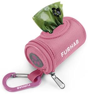 Dog Poop Bag Holder with Carabiner Clip, Pink