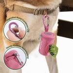 Dog Poop Bag Holder with Carabiner Clip, Pink