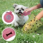 Dog Poop Bag Holder with Carabiner Clip, Pink