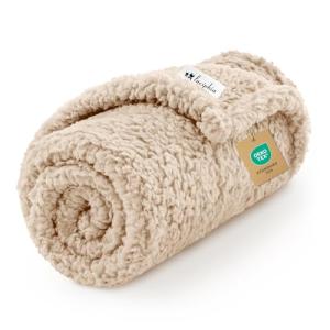 Soft Fleece Dog Blanket for Small Pets - Beige