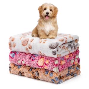 3-Pack Soft Fleece Pet Blankets for Dogs and Cats