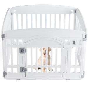 Expandable 4-Panel Plastic Dog Playpen with Lock