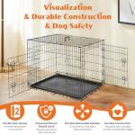 Large Double Door Dog Crate with Divider Panel