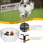 Foldable Black Dog Cage with Double Lock System