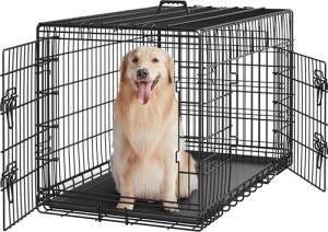 42-Inch Double Door Metal Dog Crate with Divider