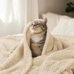 Soft Fleece Dog Blanket for Small Pets - Beige