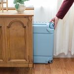 Rolling Plastic Travel Dog Crate with Wire Door