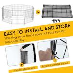 Foldable Black Dog Cage with Double Lock System
