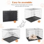 Large Double Door Dog Crate with Divider Panel