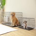 Large Double Door Dog Crate with Divider Panel