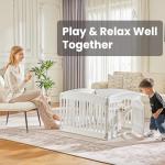 Expandable 4-Panel Plastic Dog Playpen with Lock