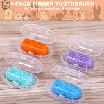 YUEYUEJIA 4-Pack Finger Toothbrush Kit for Dogs