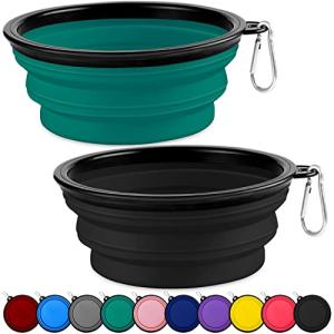 Collapsible Dog Bowls – 2 Pack for Travel