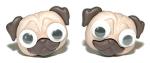 Wobbly Eyed Cute Pug Face Clip On Earrings