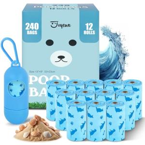 Joyeux Ocean Scent Dog Poop Bags with Dispenser