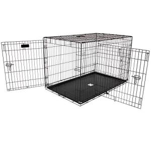 Two-Door Wire Dog Crate, 48 Inch, 90-125 lbs