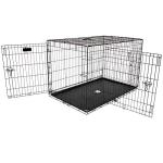 Two-Door Wire Dog Crate, 48 Inch, 90-125 lbs