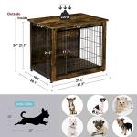 Rustic Wooden Dog Crate Table with Cushion