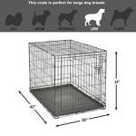 42-Inch Folding Metal Dog Crate for Large Breeds