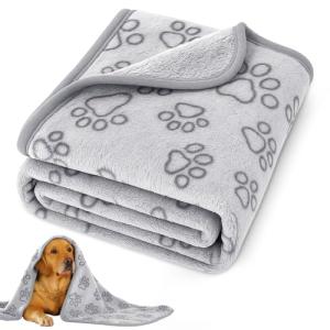 Soft Washable Dog Blanket for Medium Dogs (Grey)