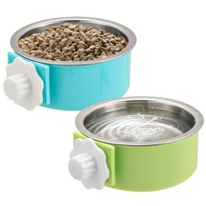 Mechpia Hanging Stainless Steel Dog Bowl Set