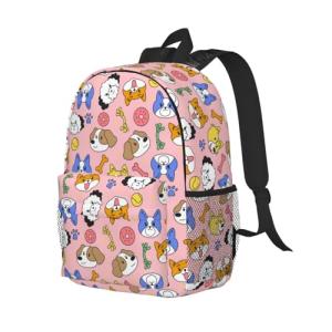 Kids Pink Dog Backpack for Preschool and School