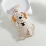White Felt Dog Bag Charm with Metal Snap Hook