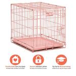 24-Inch Pink Folding Dog Crate with Divider