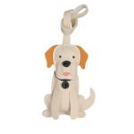 White Felt Dog Bag Charm with Metal Snap Hook