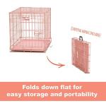 24-Inch Pink Folding Dog Crate with Divider