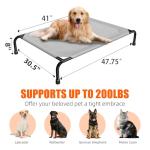 Extra Large Waterproof Raised Dog Bed in Grey