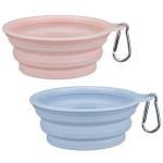 Set of 2 Portable Silicone Dog Bowls