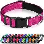 Erbine Hot Pink Reflective Dog Collar for Large Dogs