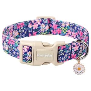 Floral Dog Collar with Adjustable Plastic Buckle