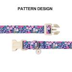 Floral Dog Collar with Adjustable Plastic Buckle