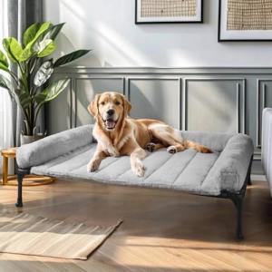 Veehoo Orthopedic Elevated Dog Bed with Plush Bolster