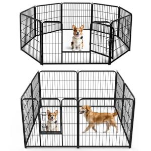 DUMOS 32-Inch Folding Dog Playpen with Door