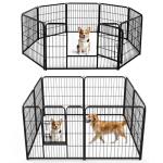 DUMOS 32-Inch Folding Dog Playpen with Door