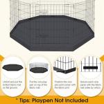 8-Panel Dog Playpen with Bottom Pad - Black