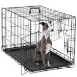 DUMOS 36" Double Door Dog Crate with Tray