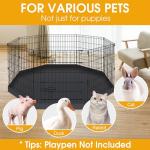 8-Panel Dog Playpen with Bottom Pad - Black